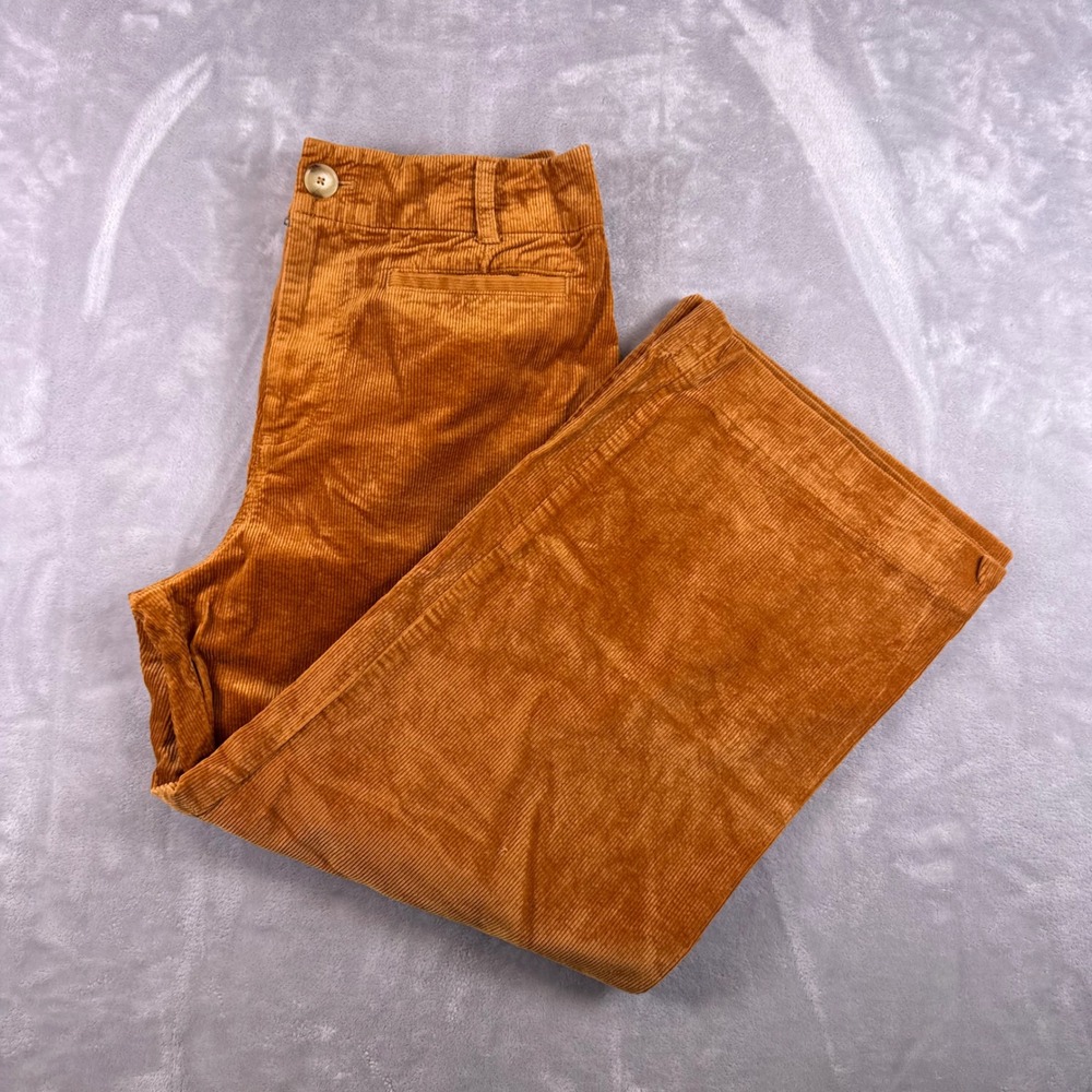 Maeve Anthropologie The Colette Wide Leg Corduroy Pants Ginger Orange 31P
